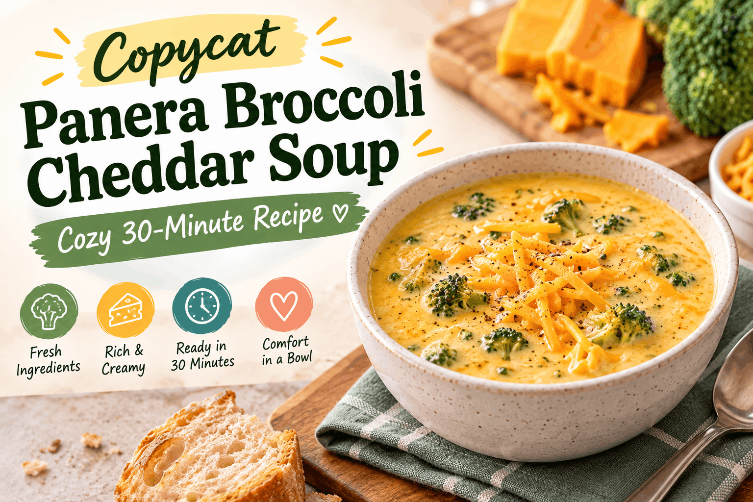 Copycat Panera Broccoli Cheddar Soup: Cozy 30-Minute Recipe