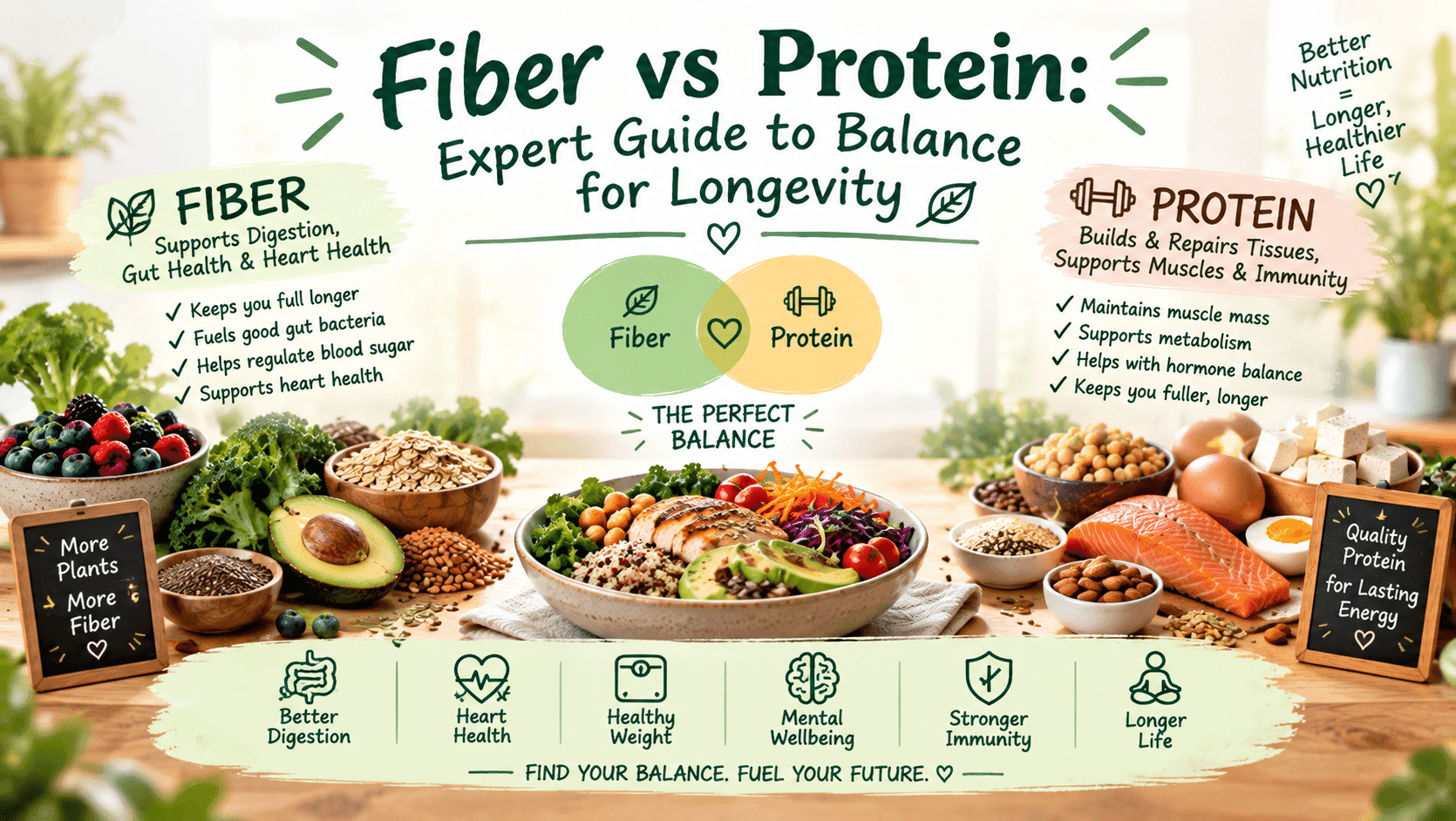 Fiber vs Protein: Expert Guide to Balance for Longevity