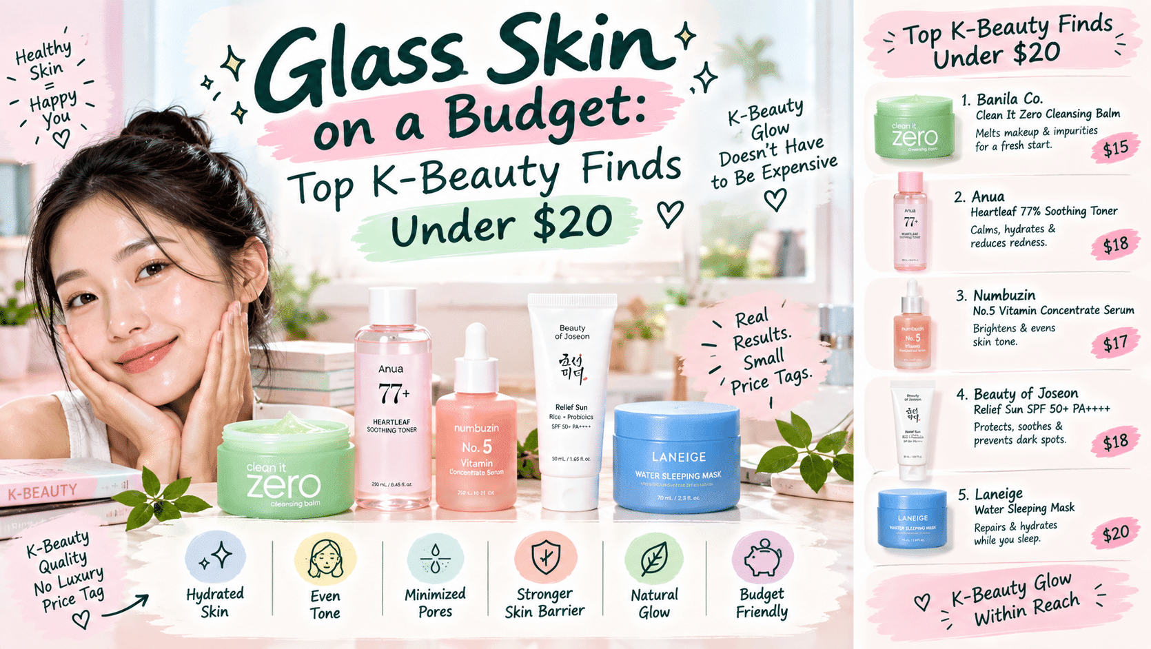 Glass Skin on a Budget: Top K-Beauty Finds Under $20