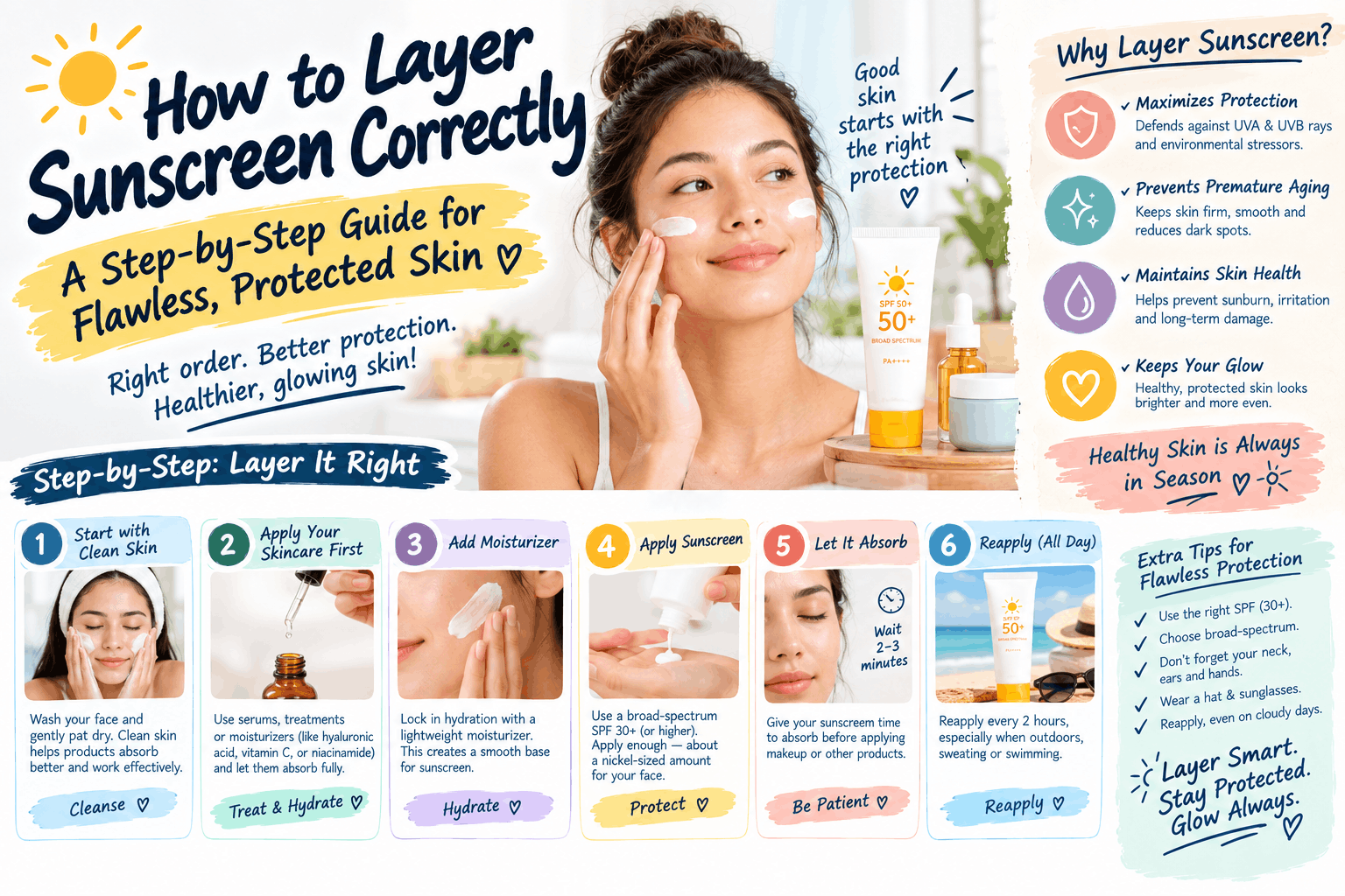 How to Layer Sunscreen Correctly: A Step‑by‑Step Guide for Flawless, Protected Skin