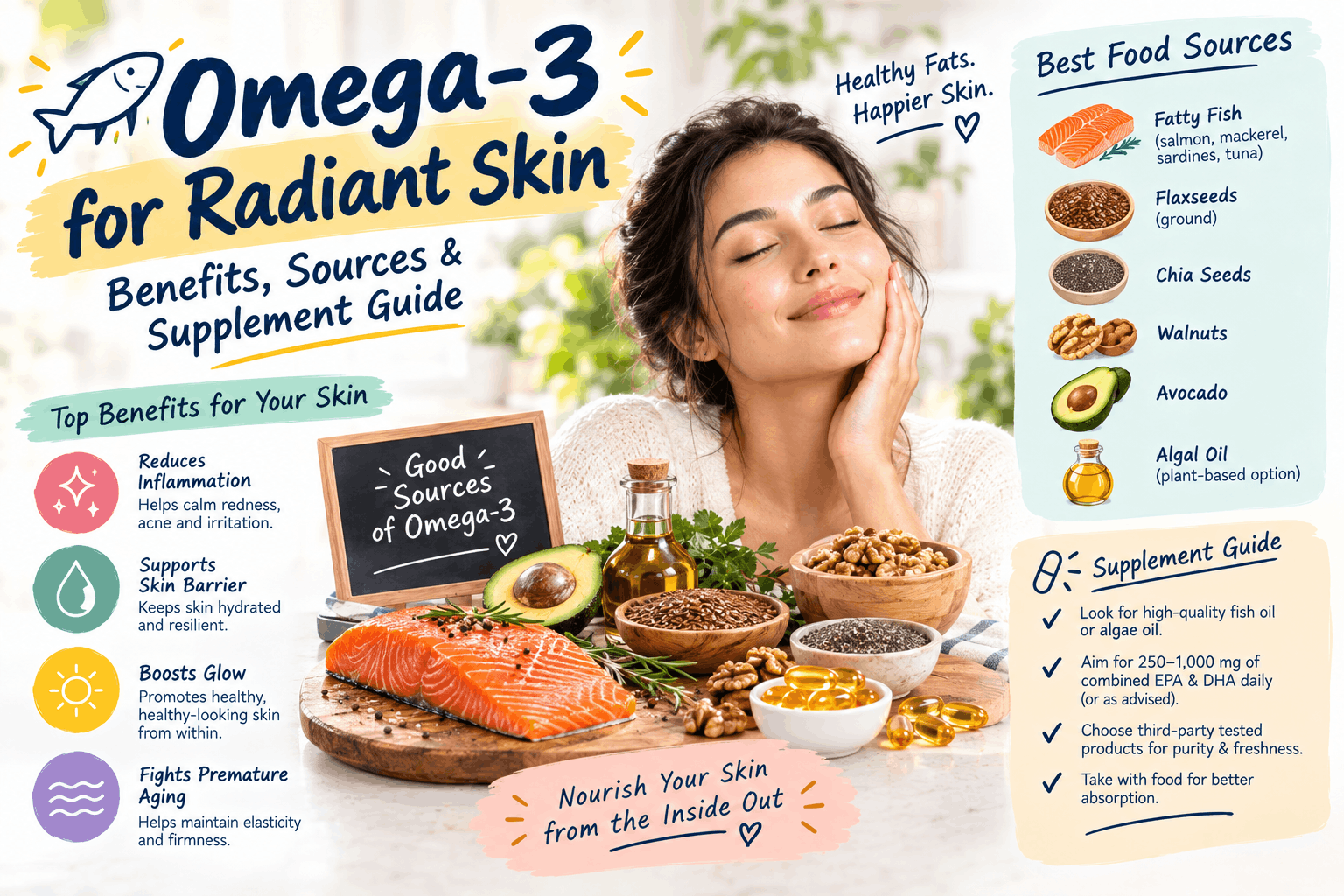 Omega-3 for Radiant Skin: Benefits, Sources & Supplement Guide