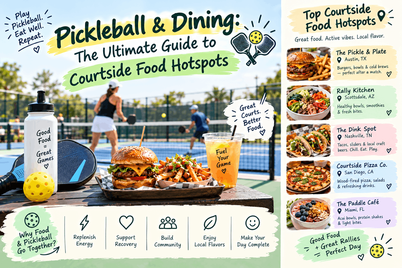 Pickleball & Dining: The Ultimate Guide to Courtside Food Hotspots