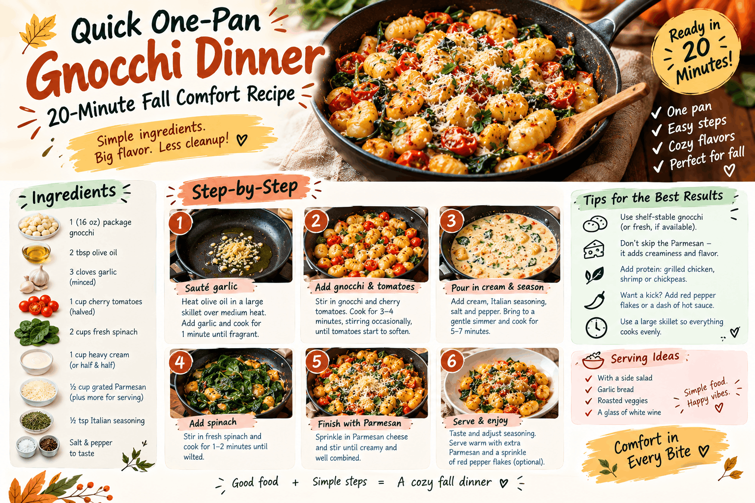 Quick One‑Pan Gnocchi Dinner: 20‑Minute Fall Comfort Recipe