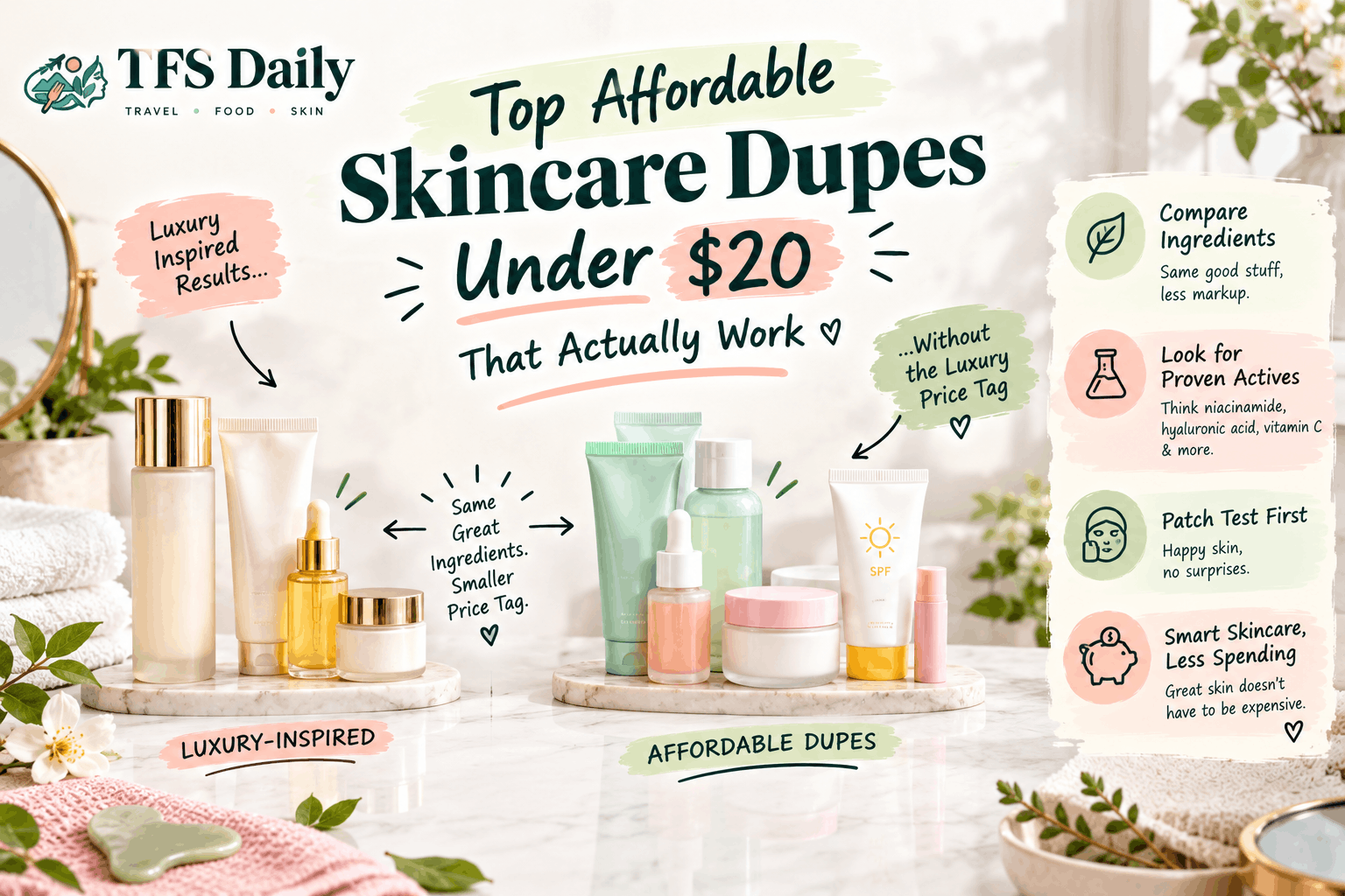 Top Affordable Skincare Dupes Under $20 That Actually Work