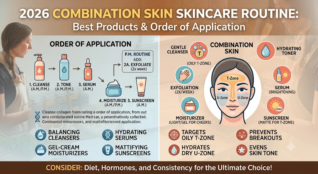 2026 Combination Skin Skincare Routine: Best Products & Order of Application